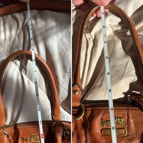 Coach Vintage Leather Camel Tan Light Brown Removable Crossbody Shoulder Bag - Picture 12 of 17